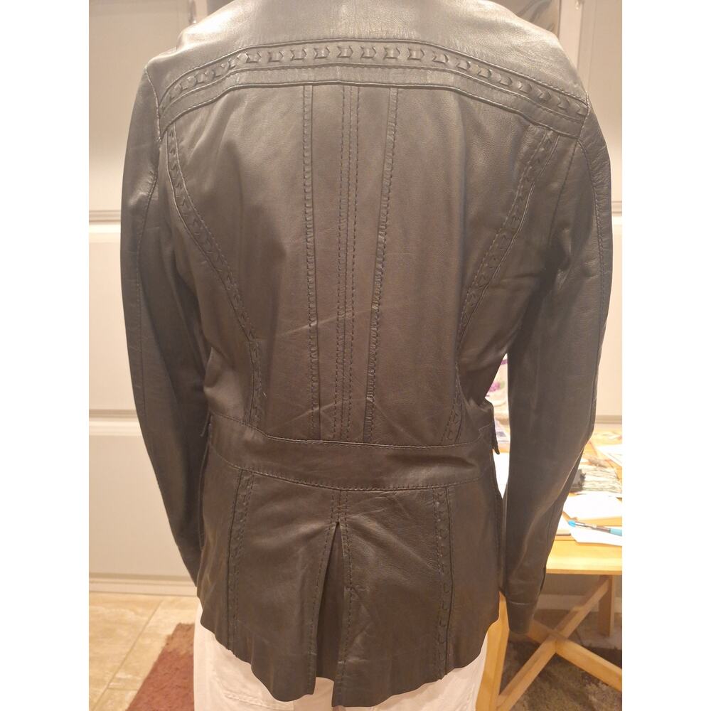 Just Cavalli Leather Blazer Jacket Black Italian Made Size 48 Mens Medium - Picture 3 of 10